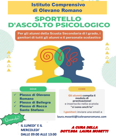 SPORTELLO DI ASCOLTO  PSICOLOGICO 2024/2025